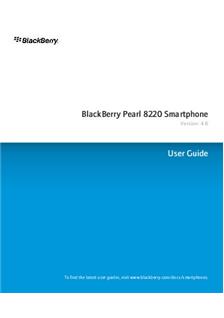 Blackberry Pearl 8220 manual. Smartphone Instructions.
